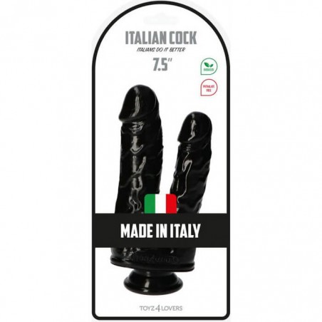 Dildo Double Italian Cock Black - nss4030063