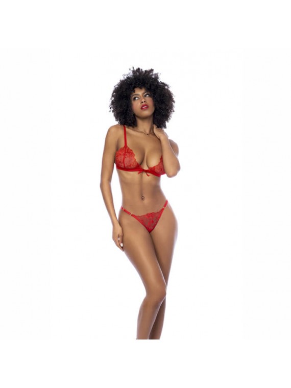 Two-Piece Embroidered Lace Bralette Set - nss4017135