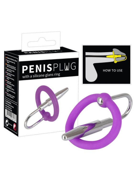 Penis Plug + Silicone Glans Ring - nss4050152