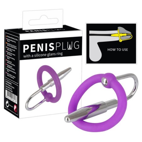Penis Plug + Silicone Glans Ring - nss4050152