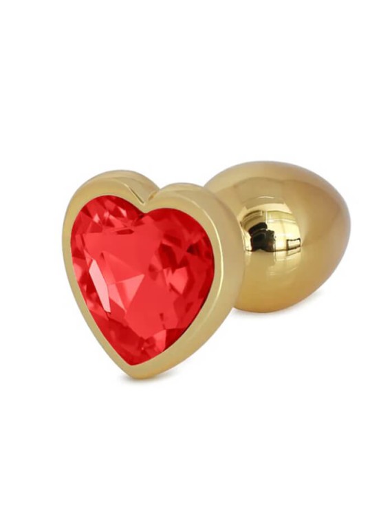 Buttplug Heart Large Gold/Red - nss4038049