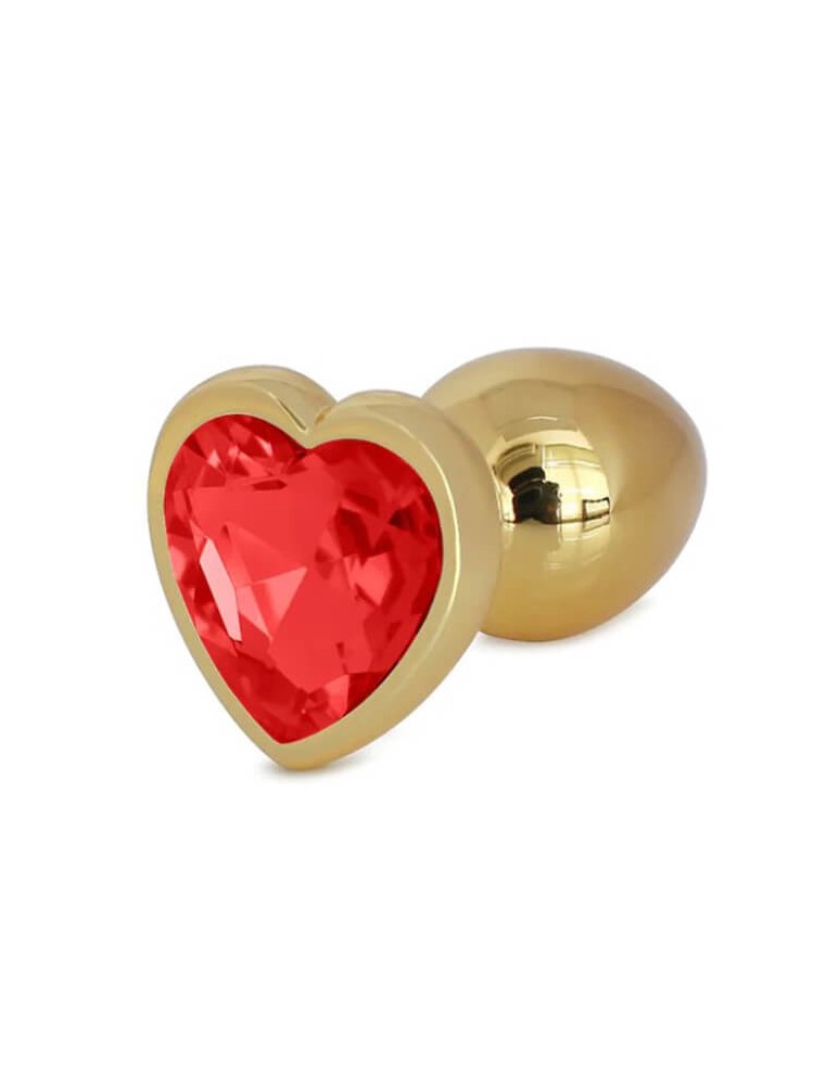 Buttplug Heart Large Gold/Red - nss4038049