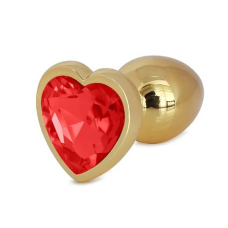 Buttplug Heart Large Gold/Red - nss4038049