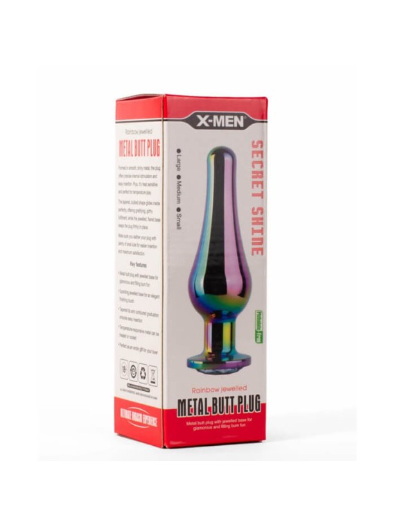 X-Men Rainbow Colour Metal ButtPlug L - nss4038081
