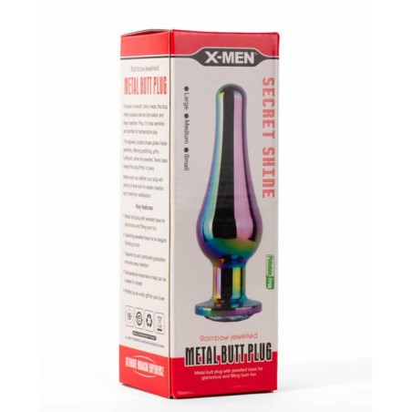 X-Men Rainbow Colour Metal ButtPlug L - nss4038081