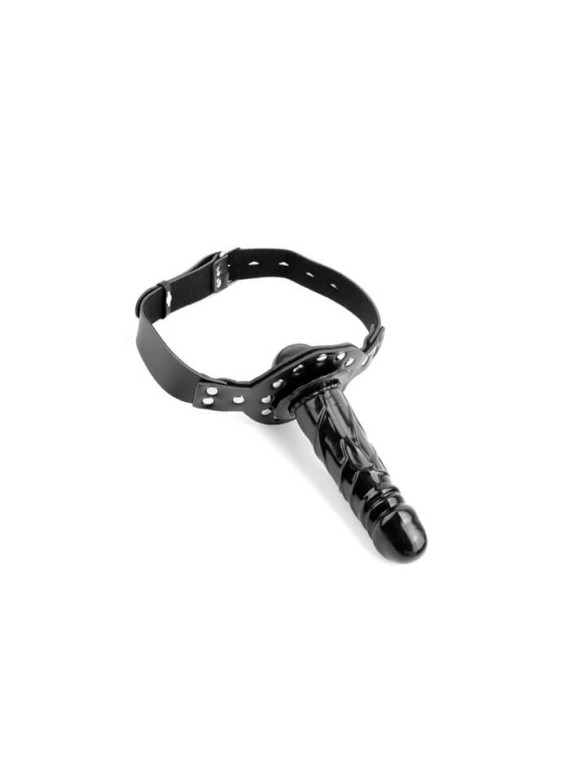 Deluxe Ball Gag with Dildo Black - nss4048046