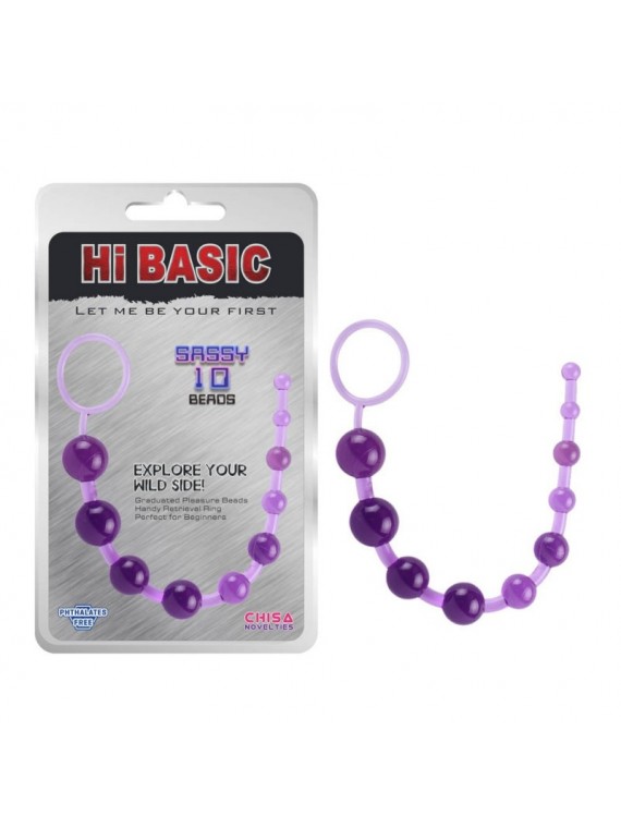 Sassy Anal Beads Purple - nss4090051