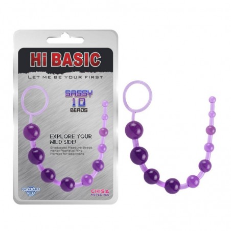 Sassy Anal Beads Purple - nss4090051