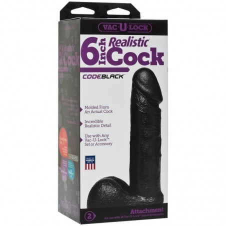 Vac-u-Lock 6inch cock Code Black - nss4060051