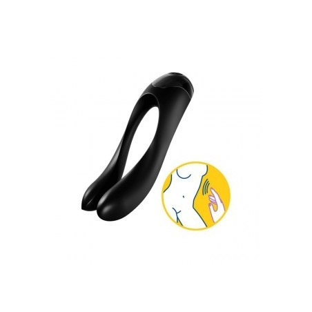 Satisfyer Candy Cane Finger Vibrator Black - nss4031047