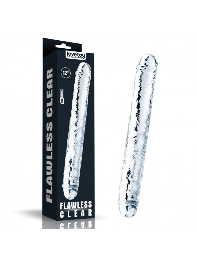 Flawless Clear Double dildo 12” - nss4030025