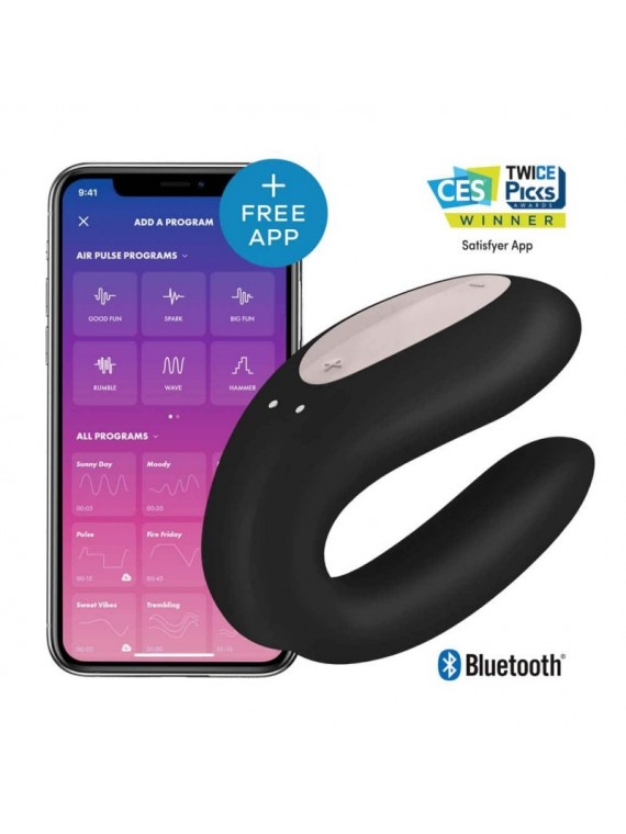 Satisfyer Double Joy With App Black - nss4031055