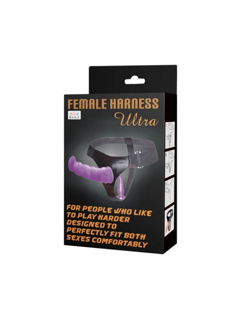 Ultra Female Dual Penetration Harness Strap-On Purple - nss4060056