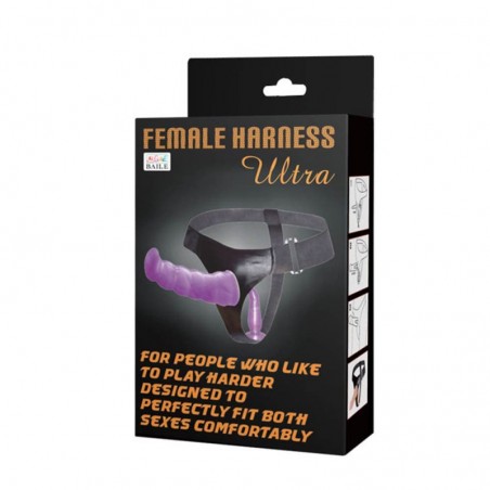 Ultra Female Dual Penetration Harness Strap-On Purple - nss4060056