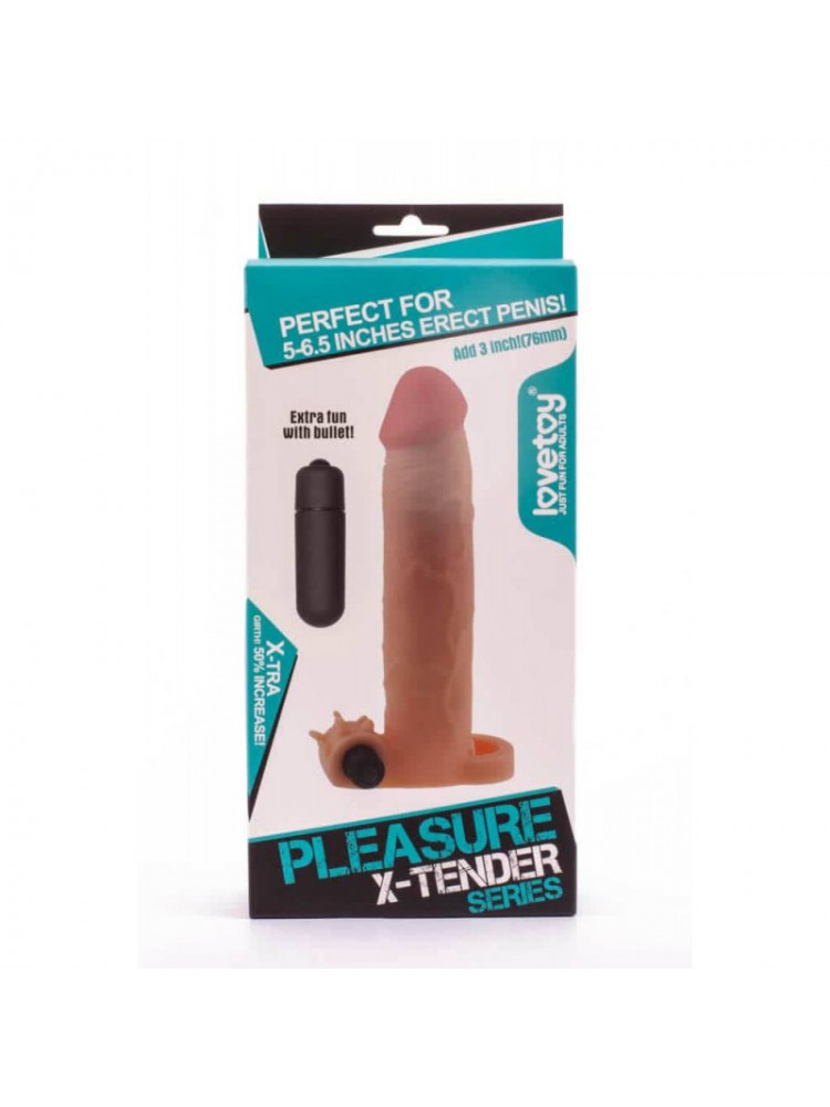 Add 3″ Pleasure X Tender Vibration Penis Sleeve - nss4050083