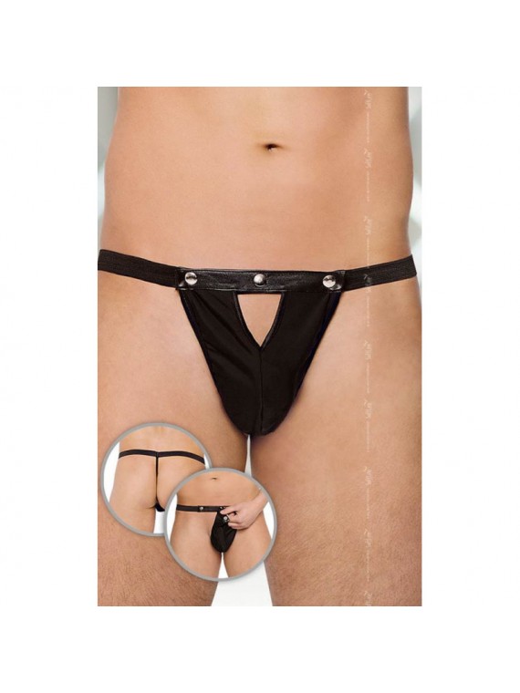 Mens Thong Button Black - nss4021054