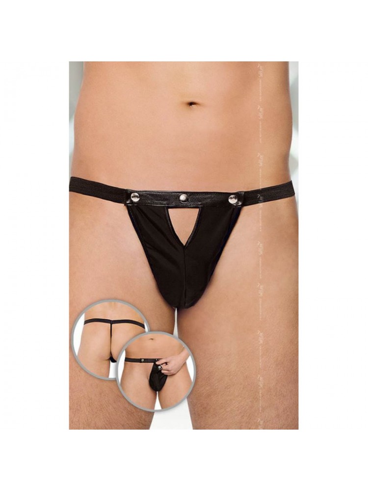 Mens Thong Button Black - nss4021054