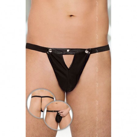 Mens Thong Button Black - nss4021054