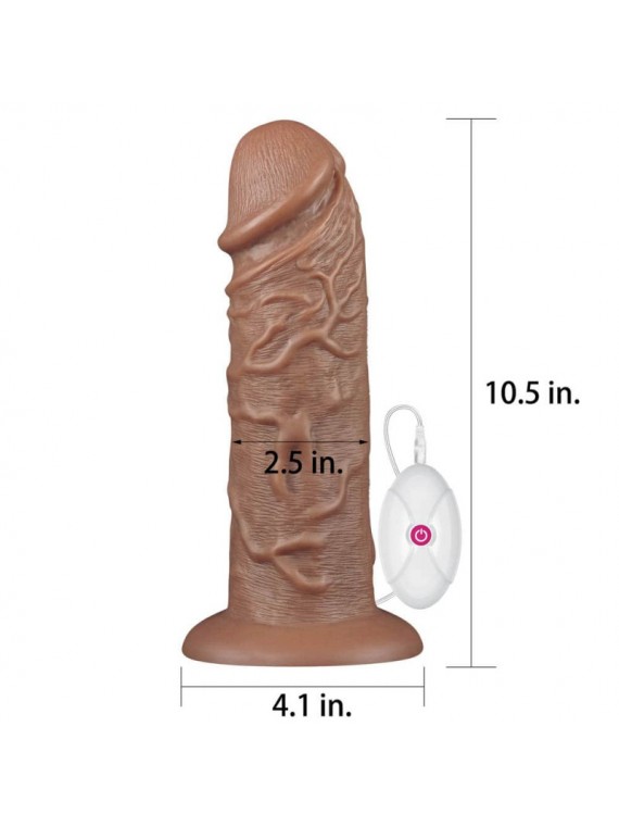 Realistic Chubby Vibrating Dildo 10,5" - nss4030028