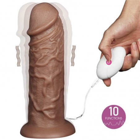 Realistic Chubby Vibrating Dildo 10,5" - nss4030028