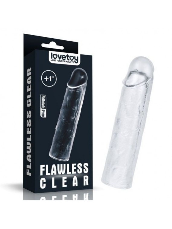 Flawless Clear Penis Sleeve Add 1” - nss4050057