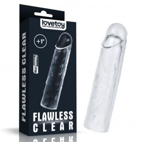 Flawless Clear Penis Sleeve Add 1” - nss4050057