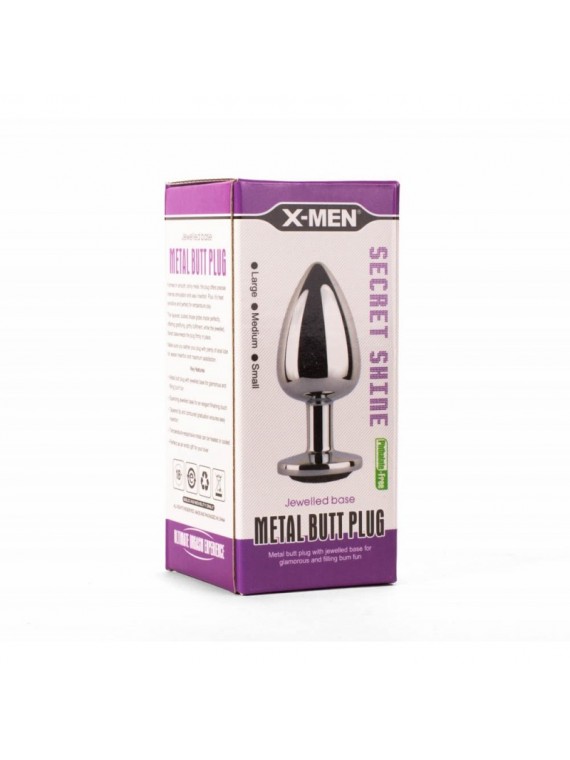 X-MEN Secret Shine Metal Butt Plug Black M - nss4038159