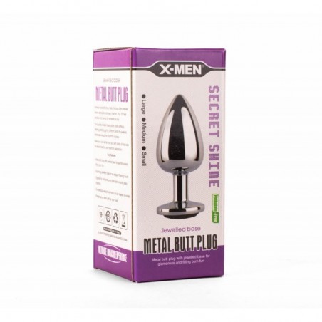 X-MEN Secret Shine Metal Butt Plug Black M - nss4038159