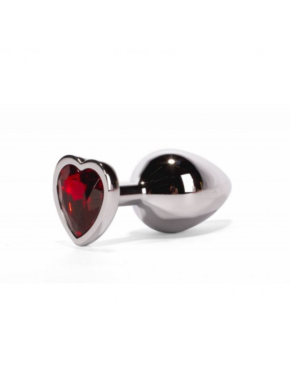 X-MEN Secret Shine Heart Metal Butt Plug Red L - nss4038161