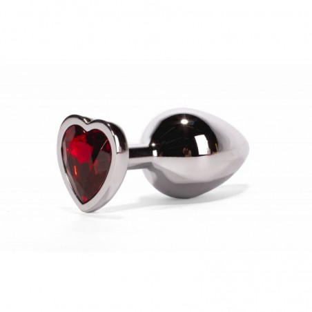 X-MEN Secret Shine Heart Metal Butt Plug Red L - nss4038161