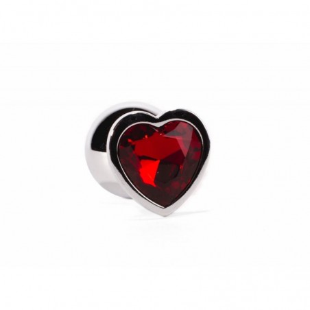 X-MEN Secret Shine Heart Metal Butt Plug Red L - nss4038161