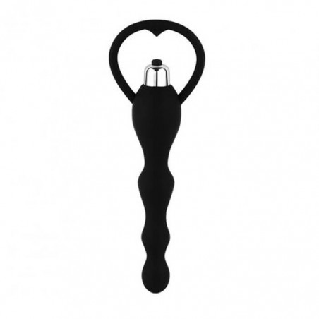 Silkey Vibrating Anal Beads Black - nss4038178