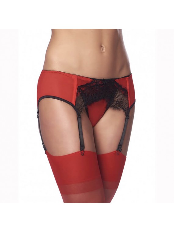 Fancy Suspenderbelt Red/Black - nss4013006