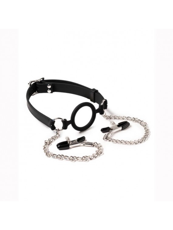 Mouthgag with O-Ring and Nipple Clamps - nss4048010