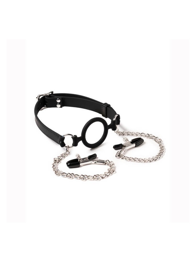 Mouthgag with O-Ring and Nipple Clamps - nss4048010