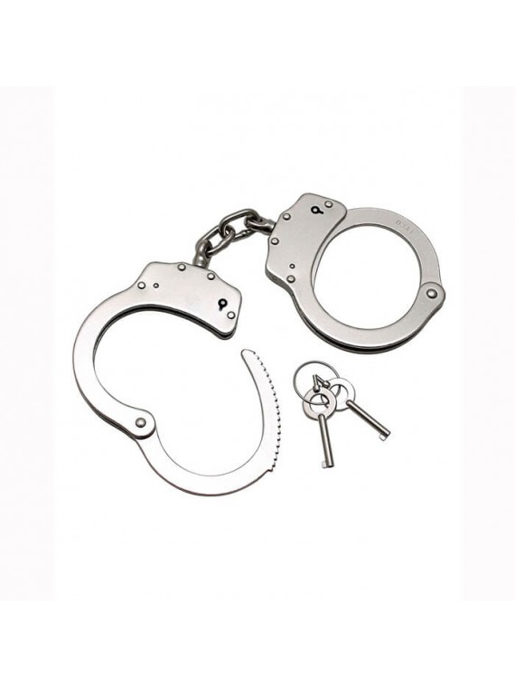 Metal police hand-cuffs, extra heavy - nss4057008