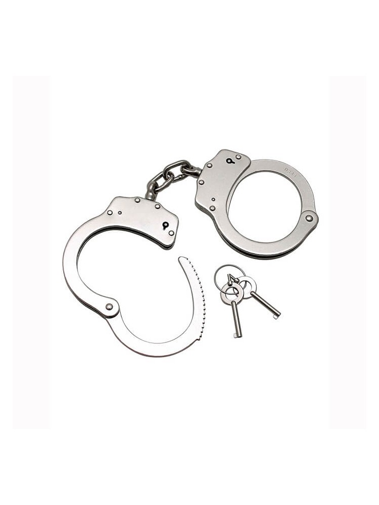 Metal police hand-cuffs, extra heavy - nss4057008