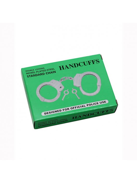 Metal police hand-cuffs, extra heavy - nss4057008