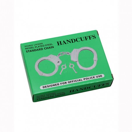 Metal police hand-cuffs, extra heavy - nss4057008